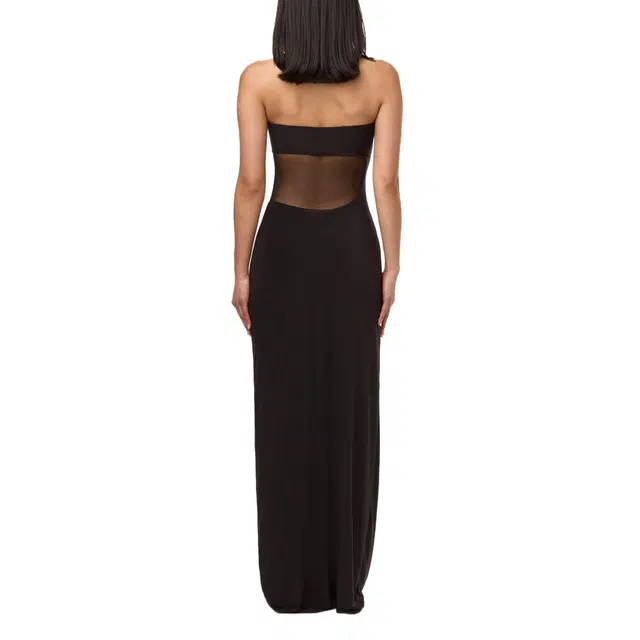 NAKED WARDROBE Hourglass Mesh Tube Maxi Dress