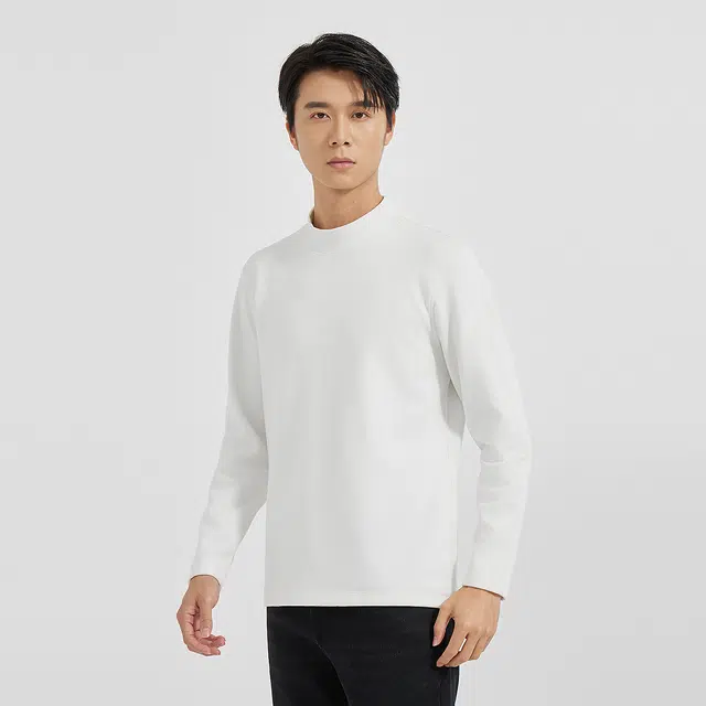 利郎 时尚都市半高领纯色质感简约保暖冬季卫衣 男款