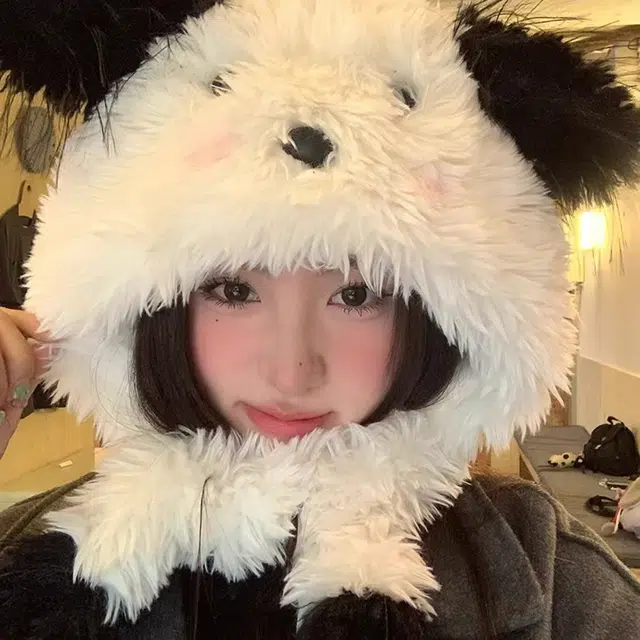 恩僾德 甜美可爱小众百搭秋冬季高颜值护耳帽御寒骑车保暖大头围显脸小 聚酯纤维 绒线帽 男女同款情侣款