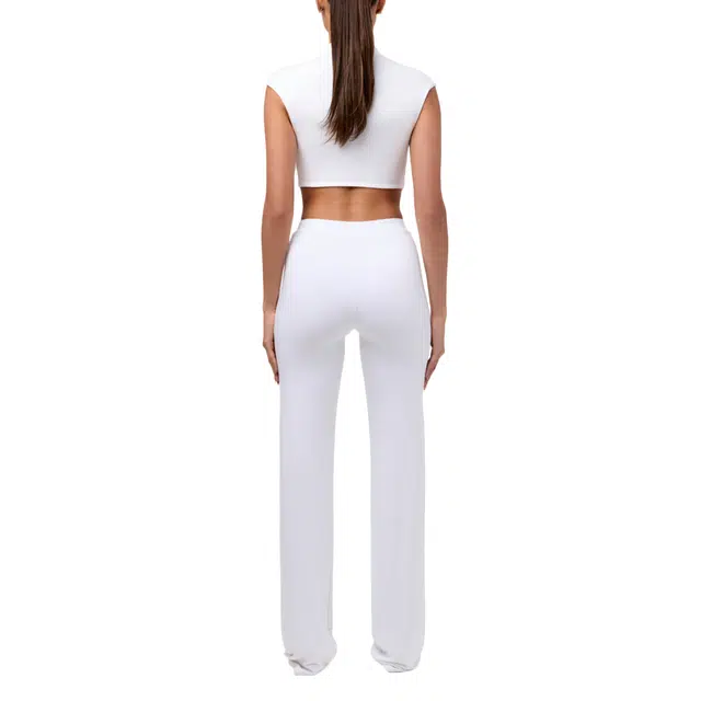 NAKED WARDROBE Cap Sleeve Crop Top Smooth
