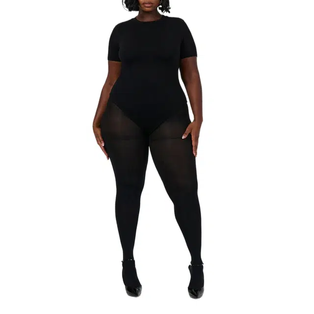 NAKED WARDROBE NW Short Sleeve Bodysuit Curve