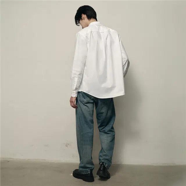佐丹奴 韩国款纯棉牛津纺单口袋梭织休闲长袖衬衫 男款