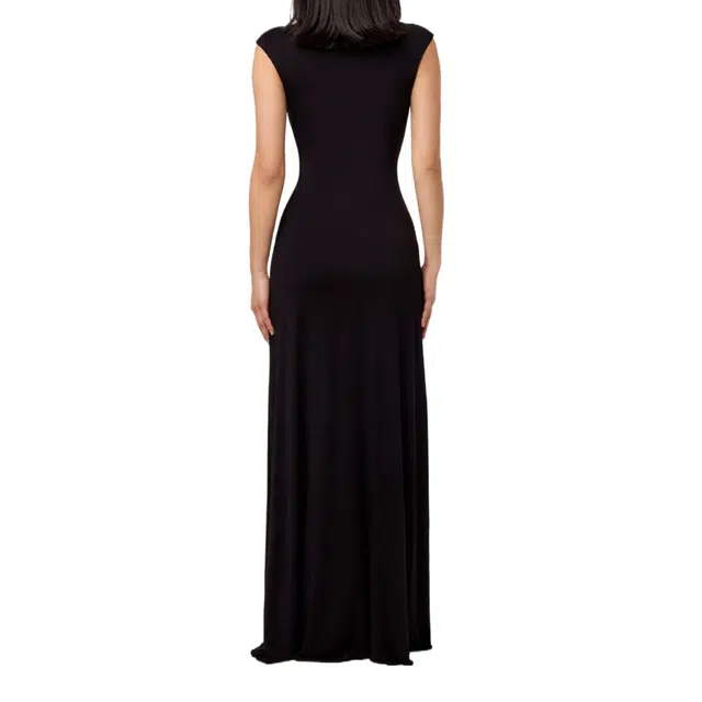 NAKED WARDROBE Modal Cap Sleeve A-Line Maxi Dress