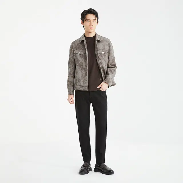 利郎 热燃科技保暖几何图案时尚都市毛呢冬季大衣 男款