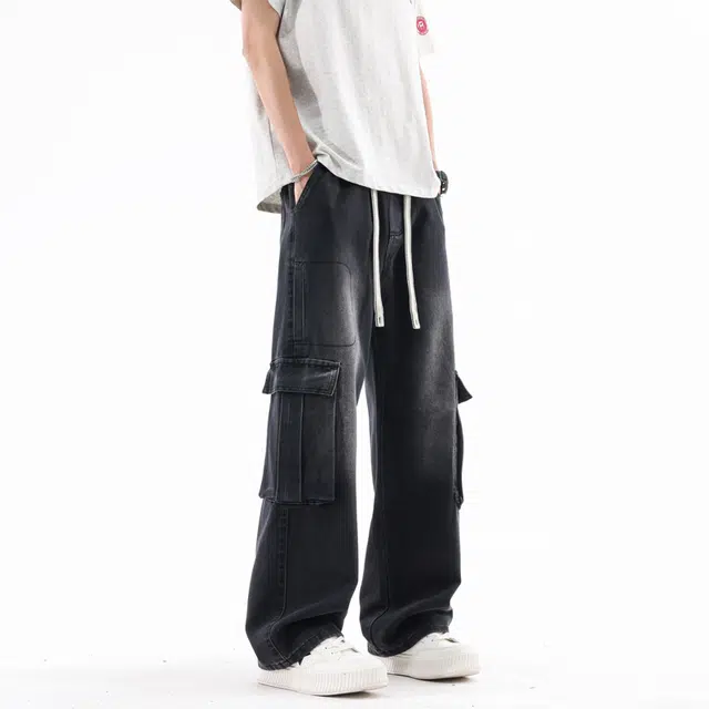 金盾 阔腿宽松工装休闲裤 男款