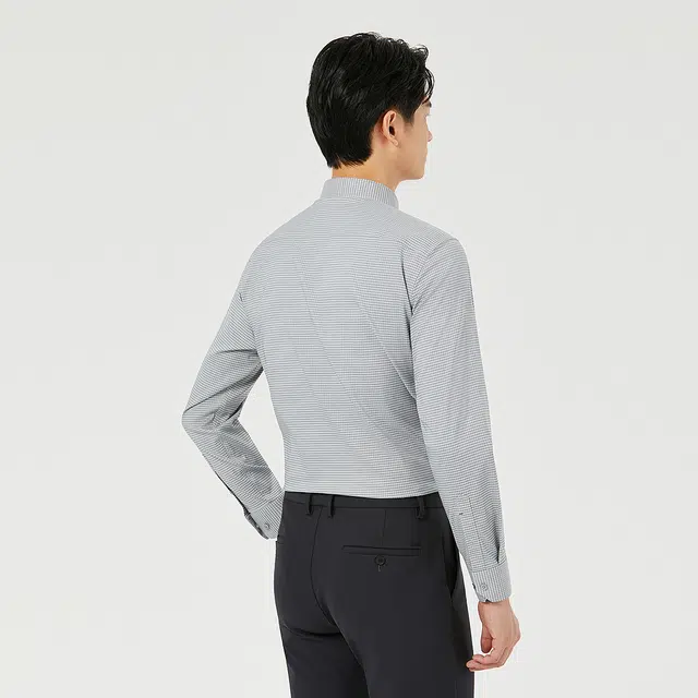 利郎 免烫抗菌商务休闲易打理格子时尚都市长袖衬衫 男款