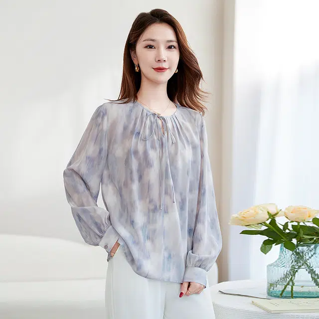 水墨佳人 桑蚕丝印花衬衫 女款