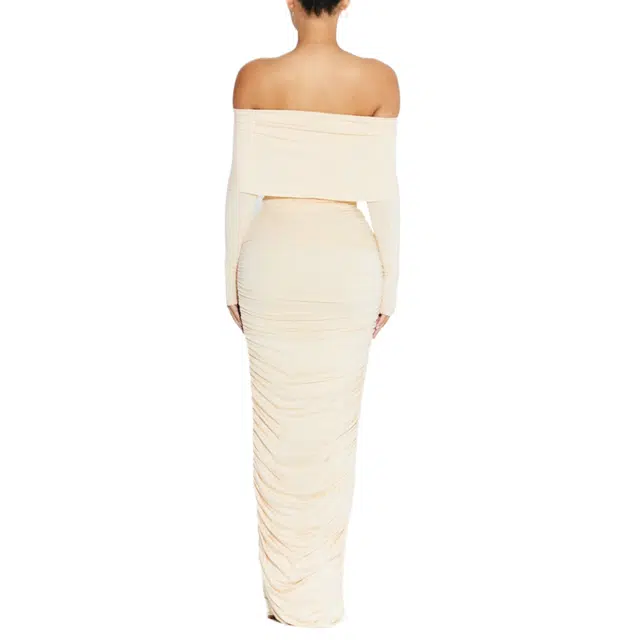 NAKED WARDROBE Ruched Energy Maxi Skirt