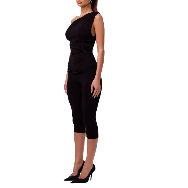 NAKED WARDROBE Off-Shoulder Asymmetrical Top Smooth