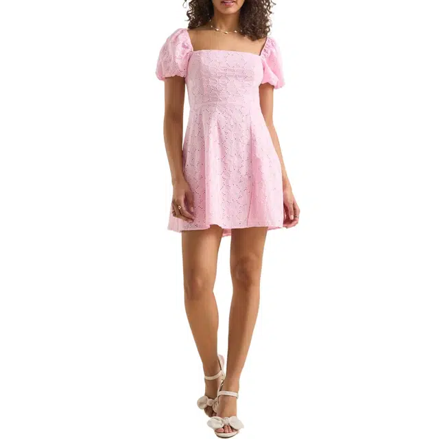 ALTAR'D STATE Josie Eyelet Mini Dress
