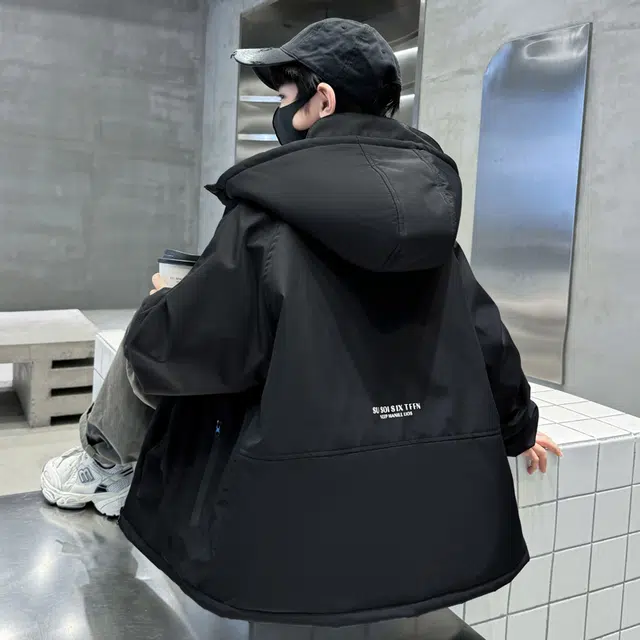 雅鹿棉衣 长袖连帽舒适简约 青少年
