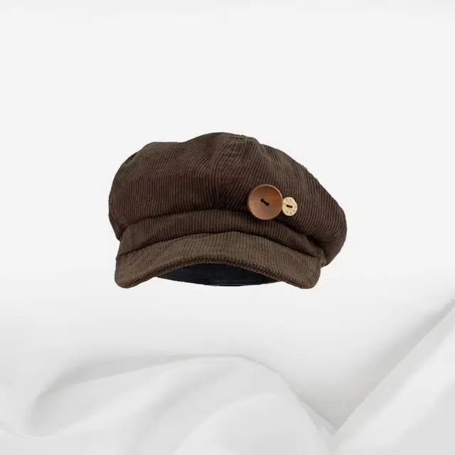恩僾德 日系古着帽子棕色小众百搭休闲高颜值复古八角帽 聚酯纤维 贝雷帽 男女同款情侣款