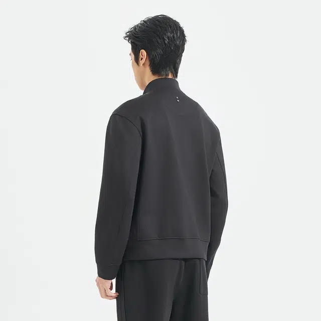 利郎 时尚都市立领质感潮流简洁开衫秋季卫衣 男款