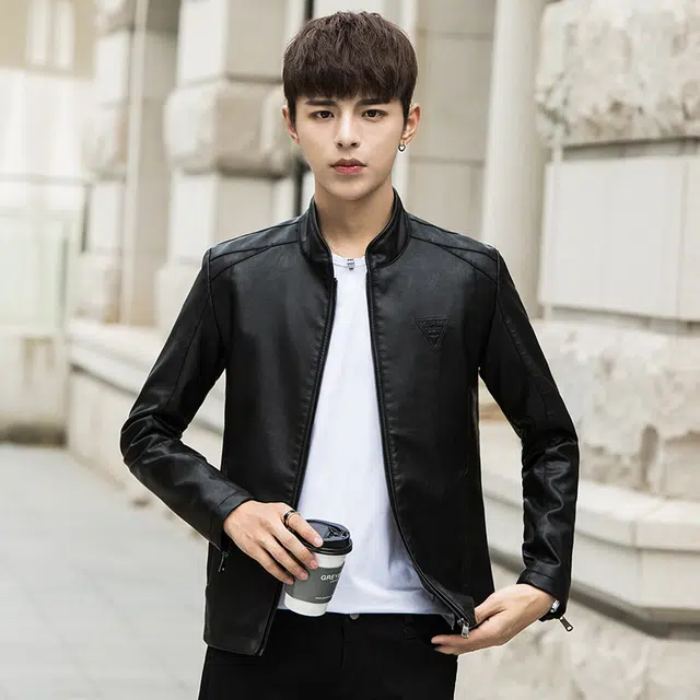 金盾 薄外套机车服潮流韩版休闲百搭薄款修身立领夹克 男款