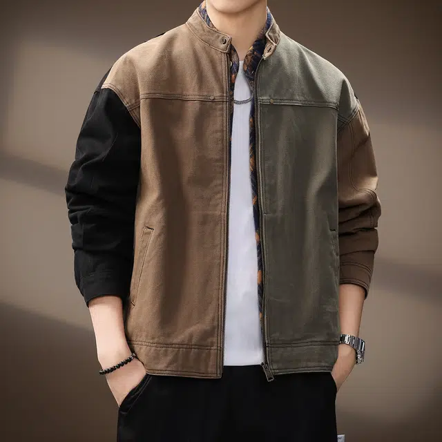 贵色 美式复古城市机能风工装撞色拼接重磅出行经典百搭立体裁剪设计防风耐磨休闲夹克外套 男女同款