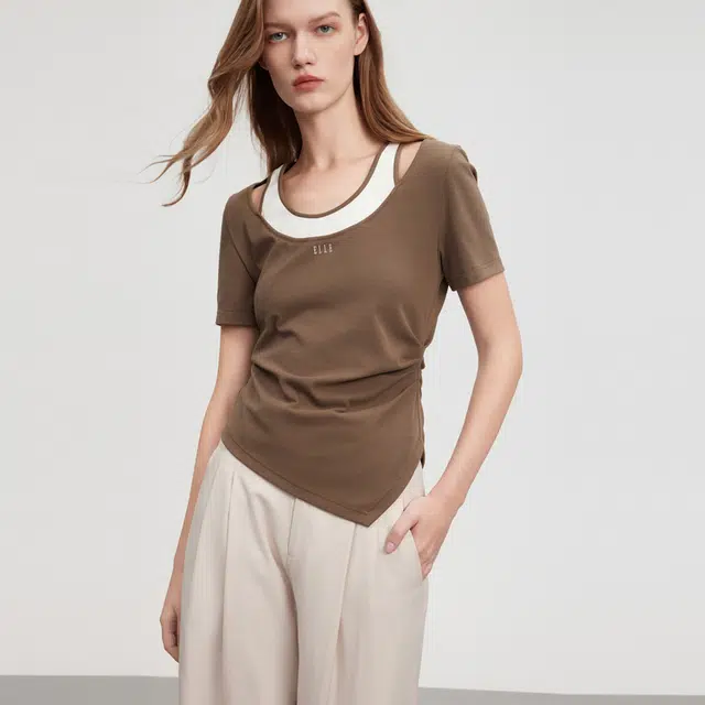 ELLE Two-in-One Colorblock Tee