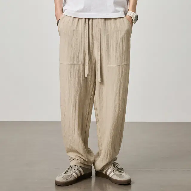 童先森 肌理感美式透气宽松休闲裤 男款