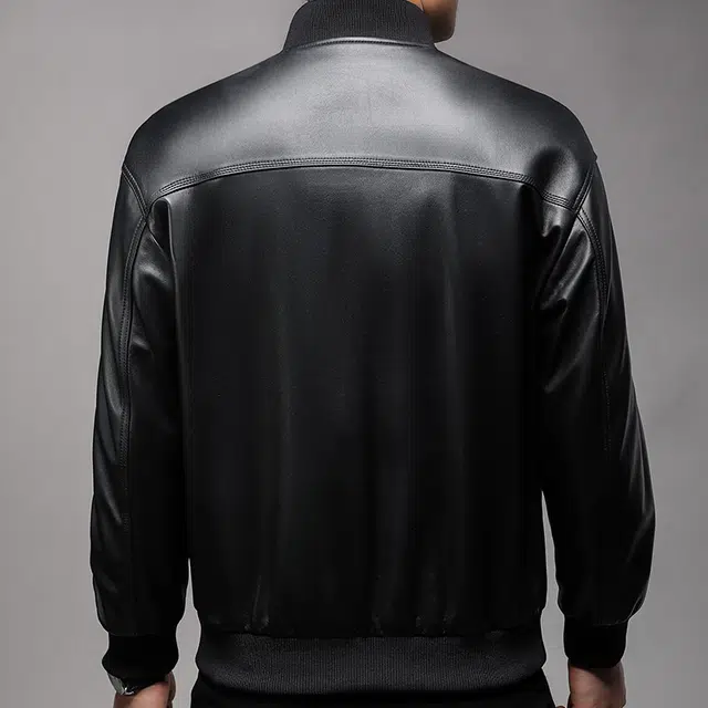 太子龍 美式棒球领中青年秋冬装帅气皮衣 男款