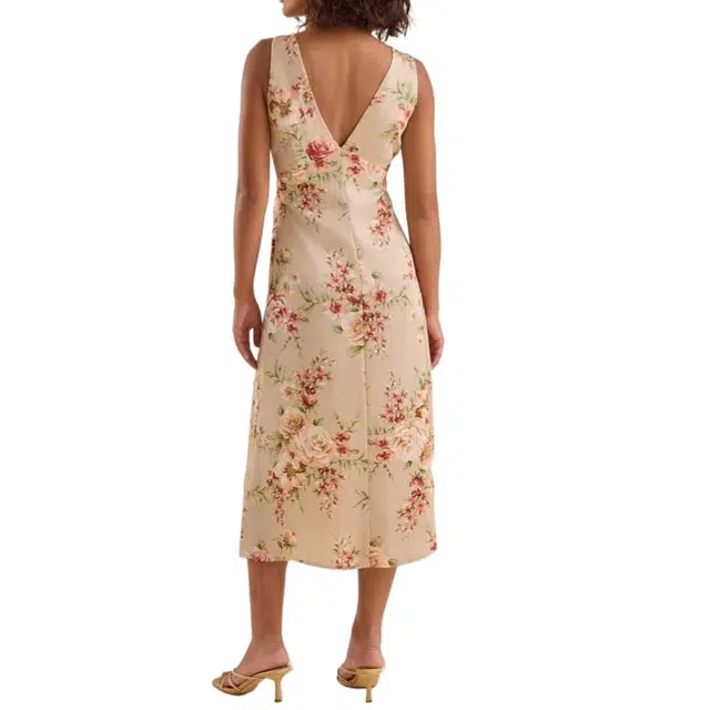 ALTAR'D STATE Andie Floral Satin Midi Dress