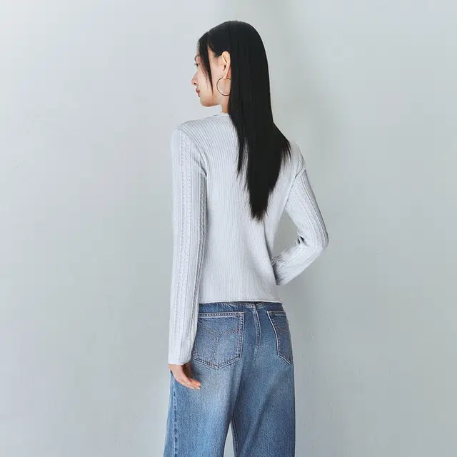 太平鸟 时尚细闪银线肌理感假两件长袖针织衫 女款