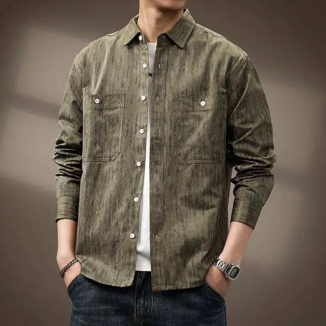 贵色 经典高级感出行游玩衬衣日系小众设计感潮牌休闲长袖衬衫 男女同款