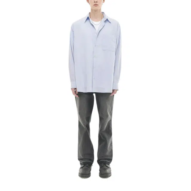 BESLOW LOOSE FIT CREASE COTTON SHIRTS