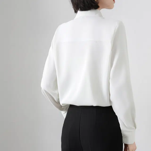 纤丝鸟 通勤抗皱有垂感设计感小众职业面试正装长袖衬衫 女款