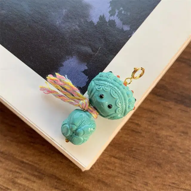 灵运宝 #转运招财湖北原矿高瓷蓝精工花旦南红一物一图无油无水#好运 绿松石 吊坠 男女同款情侣款