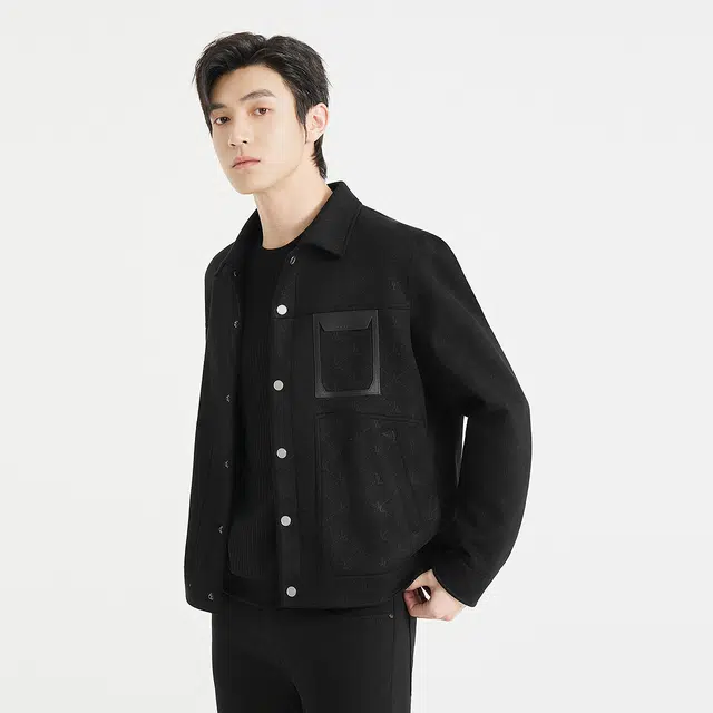 利郎 商务休闲短款翻领潮流简约行政百搭夹克 男款