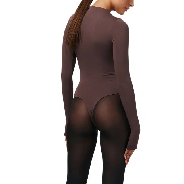 NAKED WARDROBE Sculpt Mock Neck Bodysuit NW