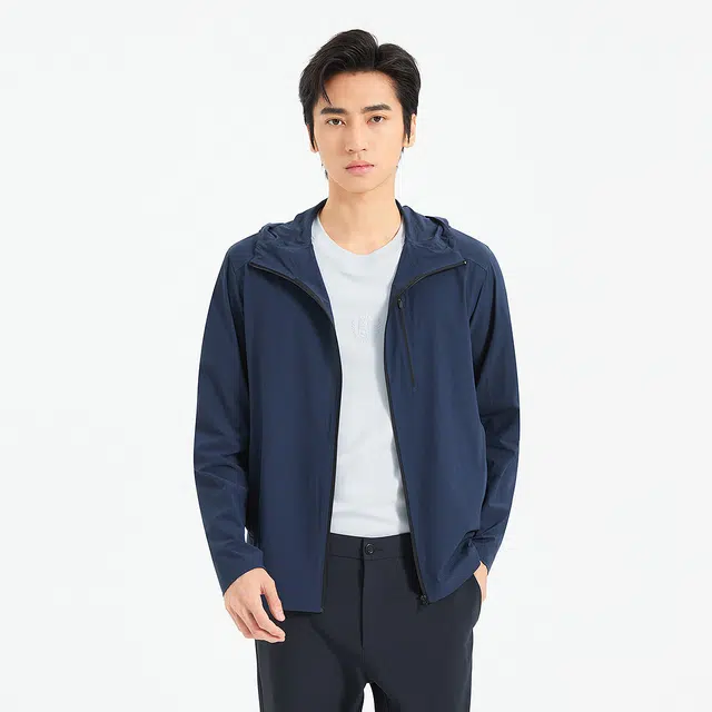 利郎 时尚都市凉感连帽轻薄防紫外线百搭舒适防晒服 男款