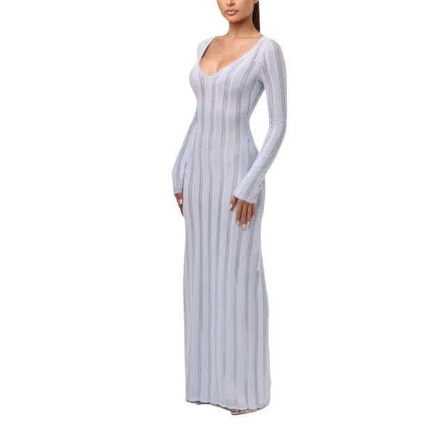 NAKED WARDROBE V-Neck Maxi Dress Knits