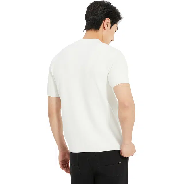 利郎 都市休闲纯色短袖打底衫质感毛衣 男款