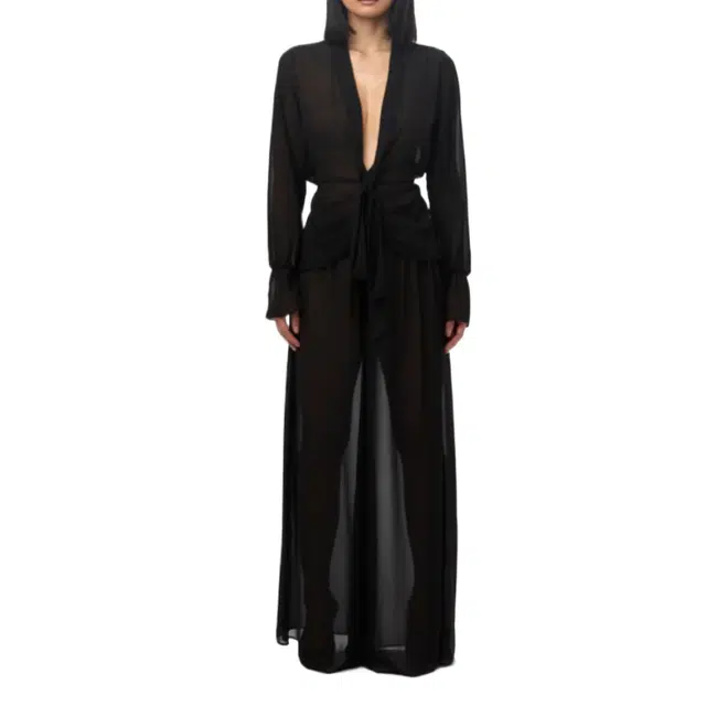 NAKED WARDROBE Chiffon Wide Leg Pants