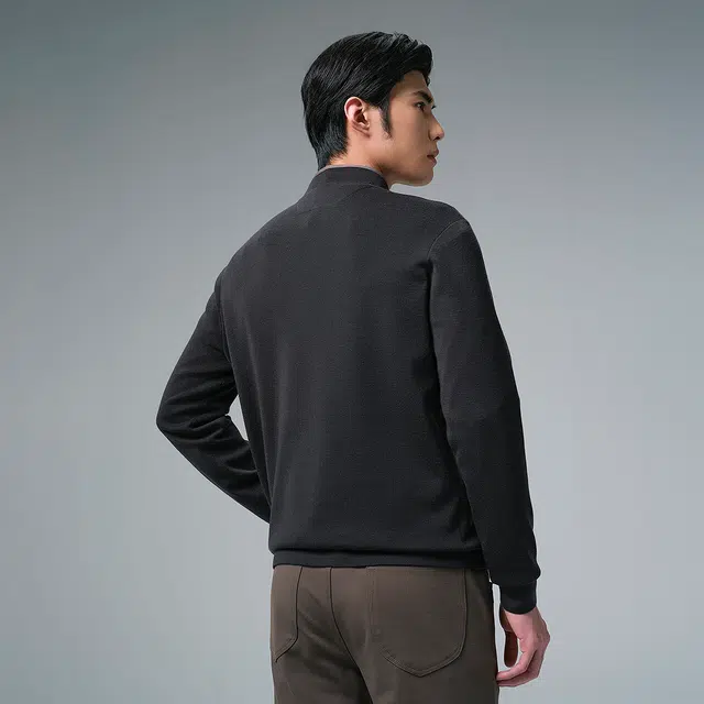 利郎 品位商务纯色半高领保暖可机洗质感冬季毛衣 男款