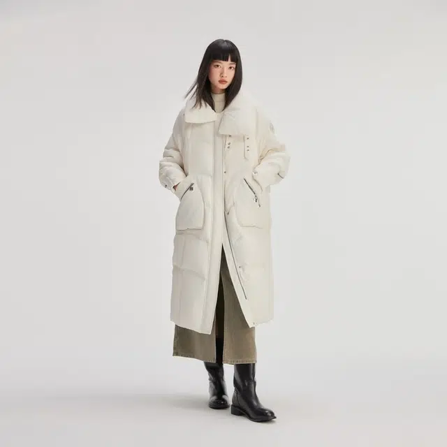 艾莱依 金属装饰时尚造型防风保暖羽绒服 女款