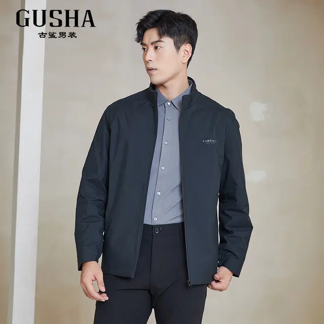 古鲨 轻暖商务可拆内胆冬装新夹克外套 男款