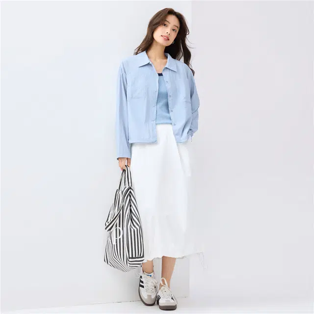 佐丹奴 可束绳下摆梭织简约通勤休闲长裙 女款