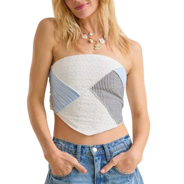 ALTAR'D STATE Jasmine Eyelet Stripe Tube Top