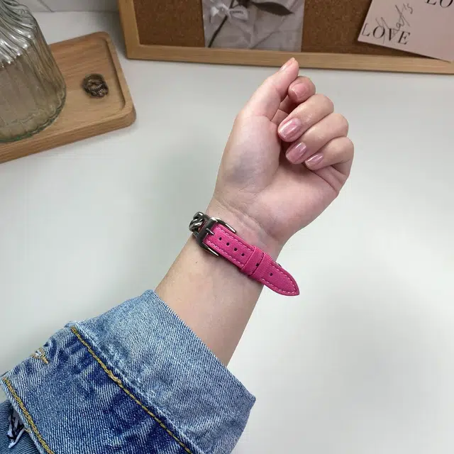 卫欣 苹果适用 手表表带 牛仔材质 单圈链条表带男女通用