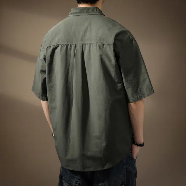 贵色 美式高级感时尚时髦简约潮流休闲短袖衬衫 男女同款