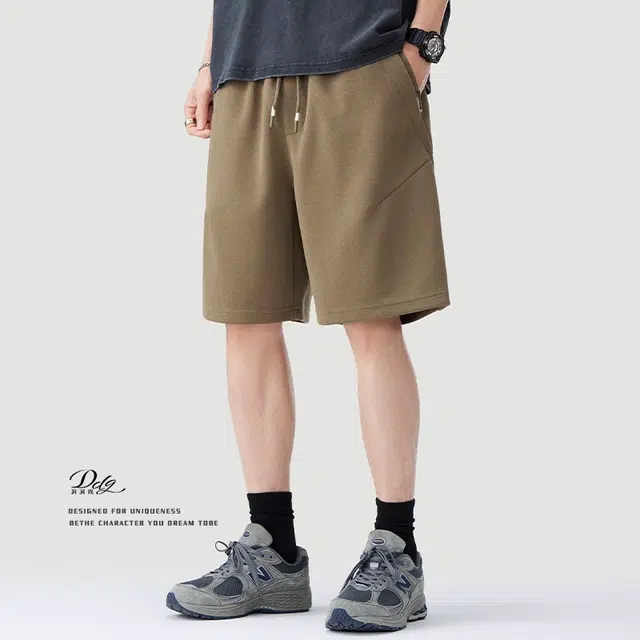 洞洞拐 夏季 青少年拼接针织运动休闲短裤 男女同款