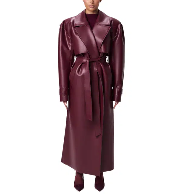 NAKED WARDROBE Trench Coat Vegan Leather