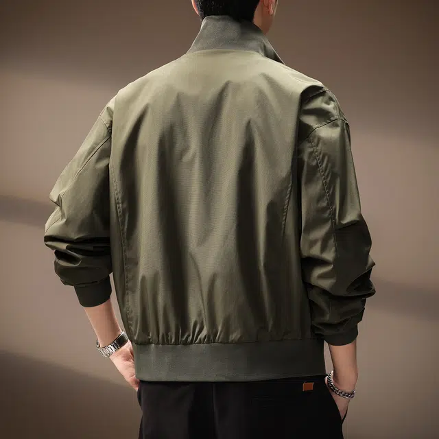 贵色 美式宽松廓形立领飞行潮流复古斜插袋设计休闲外穿日常出行棒球服夹克外套 男女同款