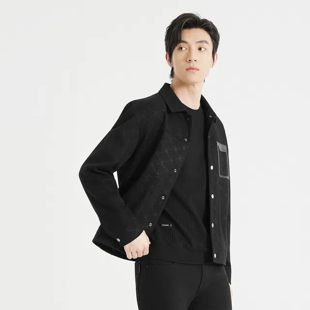 利郎 商务休闲短款翻领潮流简约行政百搭夹克 男款