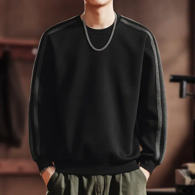 格蓝鹿 美式复古青少年学院风重磅圆领长袖撞色拼接设计时尚潮流户外出行穿搭休闲卫衣 男女同款