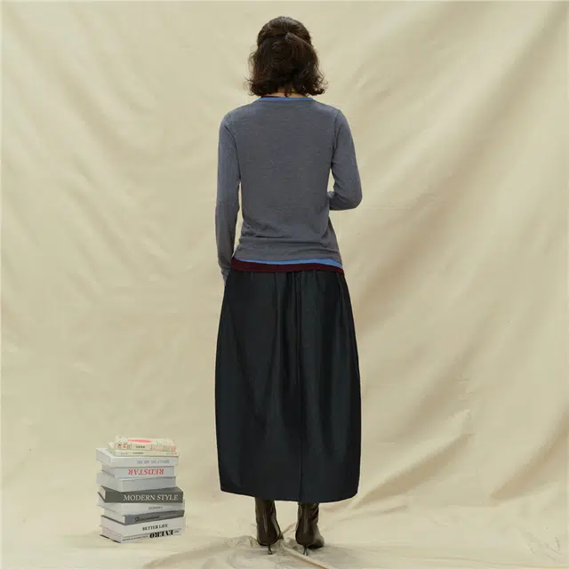 佐丹奴 假两件撞色圆领毛织套头针织衫 女款