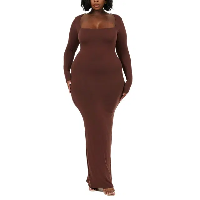 NAKED WARDROBE NW Square Maxi Dress Curve