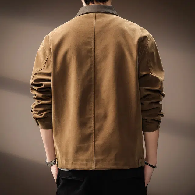 贵色 秋季 翻领植绒复古美式夹克外套 宽松 男女同款