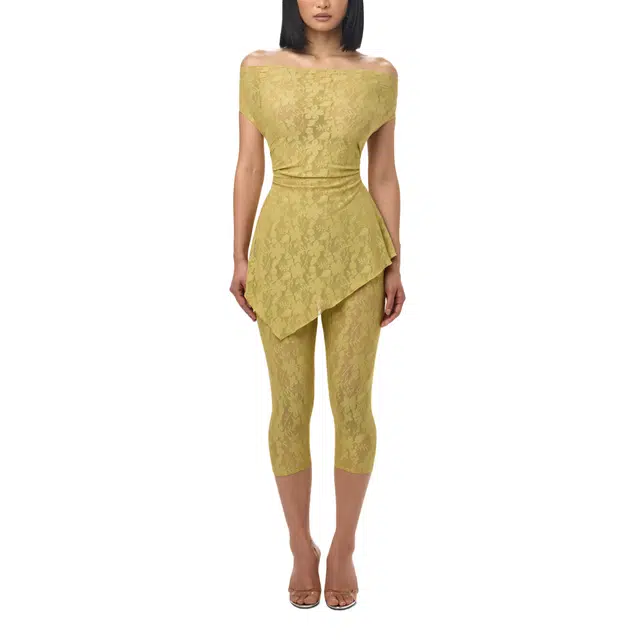 NAKED WARDROBE Off-Shoulder Top Stretch Lace